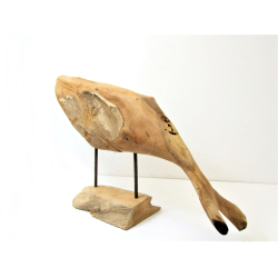 Dekoracja Ozdoba drewniana Ryba drewno tekowe XL